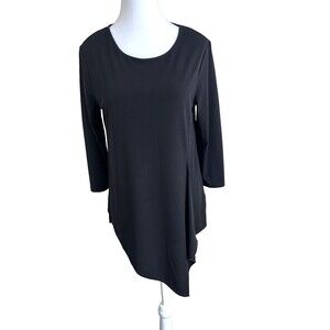 Chicos Elegant Black “Ultimate Tee” - Asymmetrical Hem Tunic Size 0
